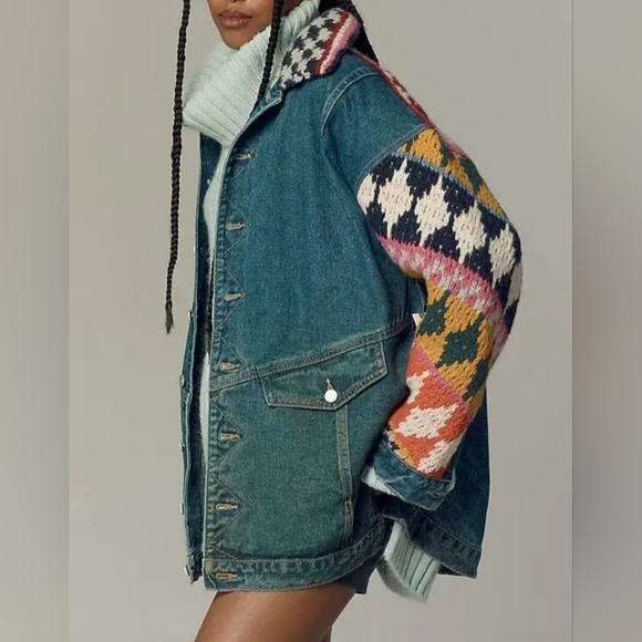 Anthropologie Pilcro Denim Sweater. Oversized Jacket - Picture 3 of 8